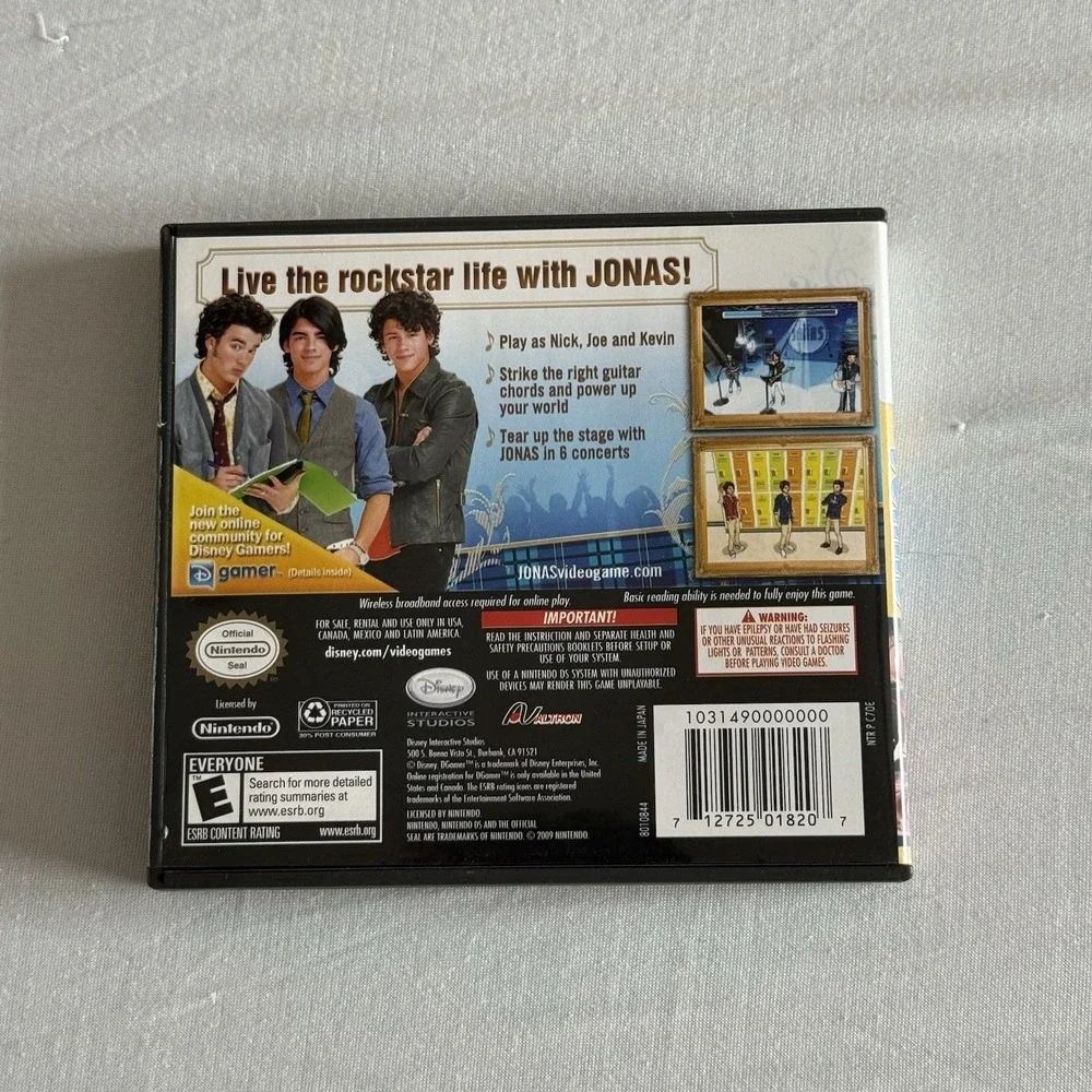Disney Jonas Nintendo DS Game w/ Manual 2009‎ Y2K 2000s Brothers